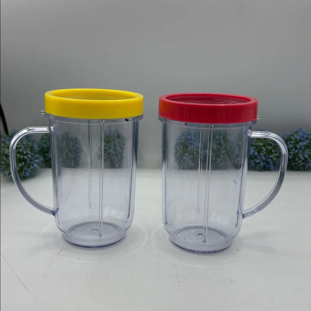 Magic Bullet Replacement Cups, Color Rim Rings Red,Yellow - Picture 1 of 9